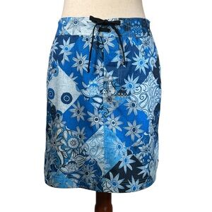 RipSkirt Hawaii Sport Skirt Women Medium Patchwork Blue Print Quick Dry Pull On